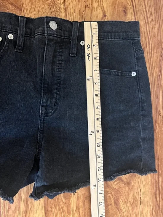 Madewell High Rise Denim Black Shorts Size 27 - Picture 11 of 12